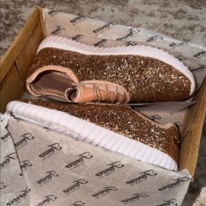 Forever Link Rose Gold Glitter Slip-On Sneakers